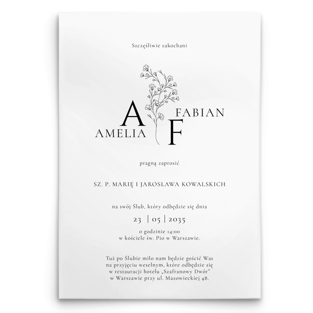 Zaproszenia ślubne Floré - Motyw 1