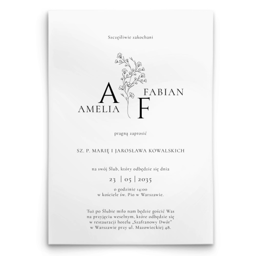 Zaproszenia ślubne Floré - Motyw 1