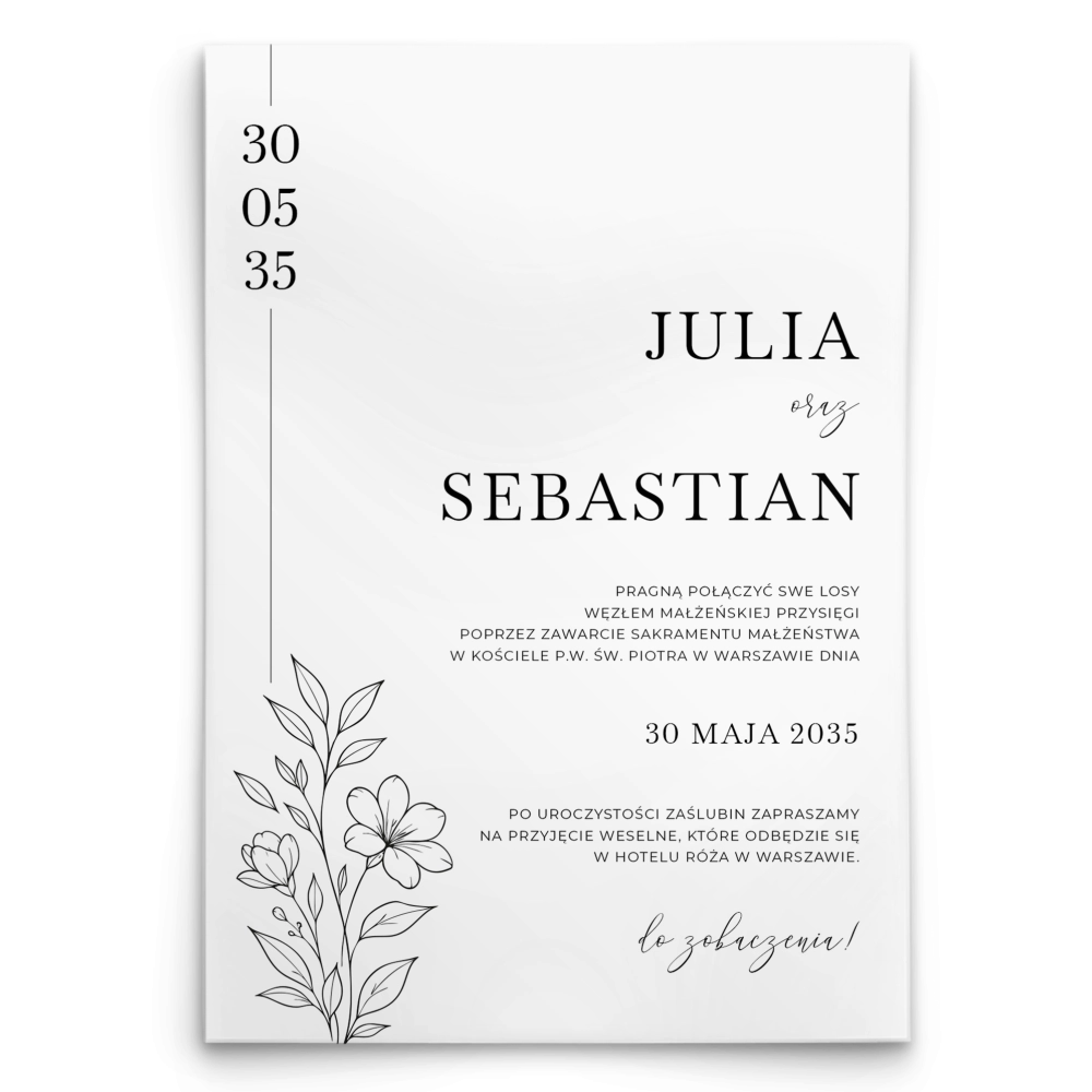 Zaproszenia ślubne Liveno - Motyw 1