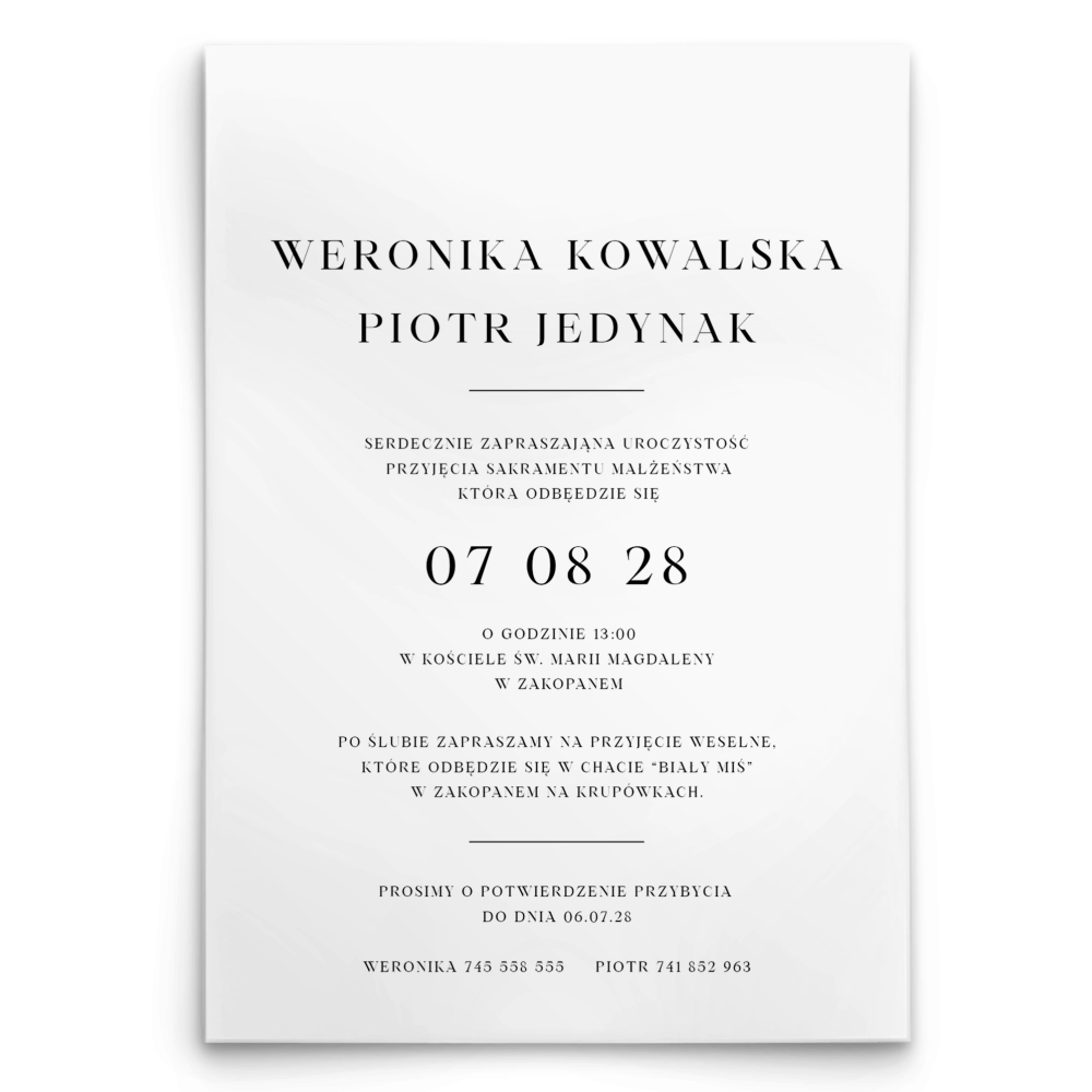 Zaproszenia ślubne Verona - Motyw 2