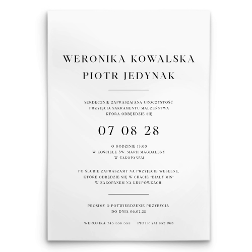 Zaproszenia ślubne Verona - Motyw 2