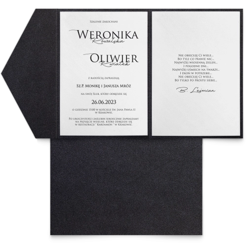 Zaproszenia ślubne w Etui, Folder Minimalistyczne motyw 2
