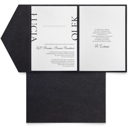 Zaproszenia ślubne w Etui, Folder Minimalistyczne motyw 5