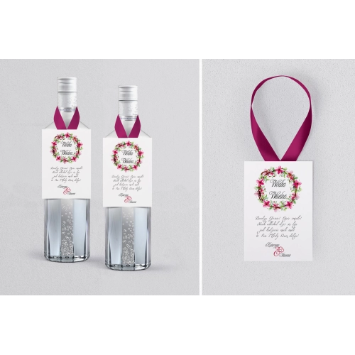 Zawieszka na alkohol Akwarelowe Wianki - Motyw 2