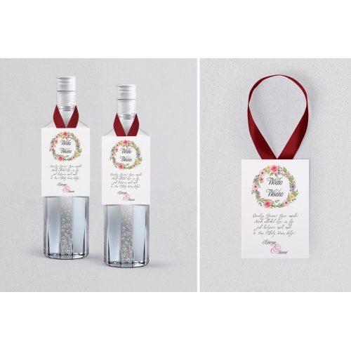 Zawieszka na alkohol Akwarelowe Wianki - Motyw 5