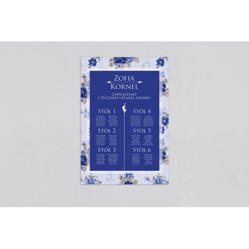 Plan stołów weselnych Kwiatowe Pole Motyw 4