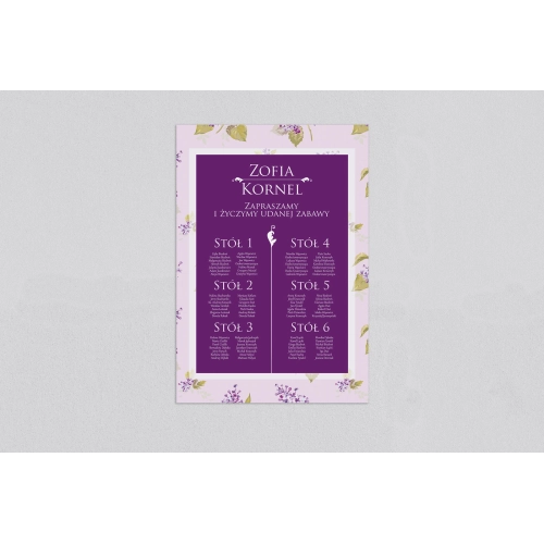 Plan stołów weselnych Kwiatowe Pole Motyw 6