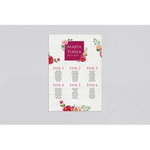 Plan stołów weselnych Biała Stodoła - Motyw 2