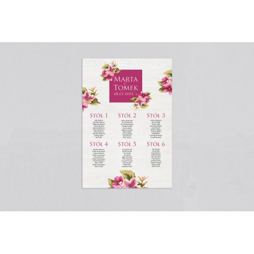 Plan stołów weselnych Biała Stodoła - Motyw 3