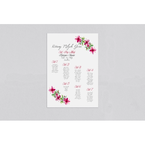 Plan stołów weselnych Akwarelowe Wianki - Motyw 2