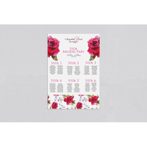 Plan stołów weselnych Laura Motyw 3