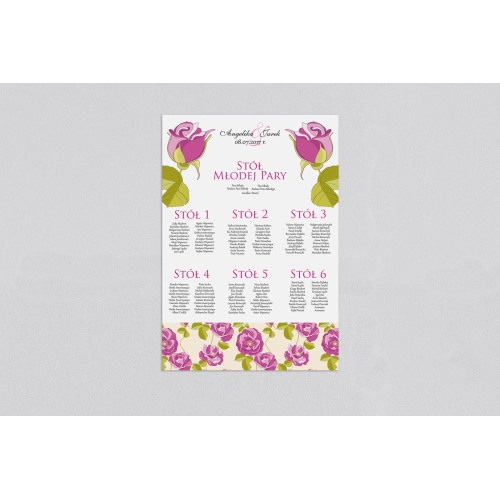 Plan stołów weselnych Laura Motyw 5