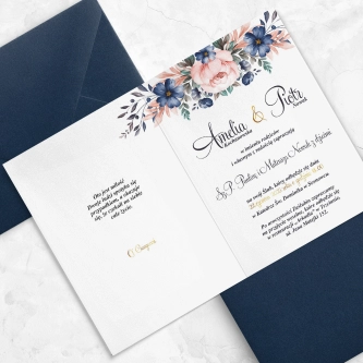 Zaproszenia ślubne Geometryczne Serce - Składane Motyw 2