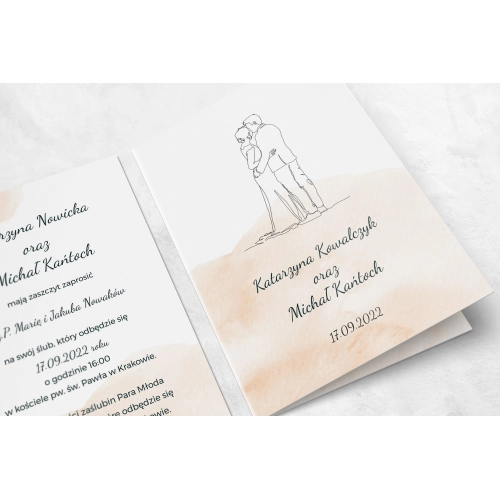 Zaproszenia ślubne True Love - Składane motyw 1