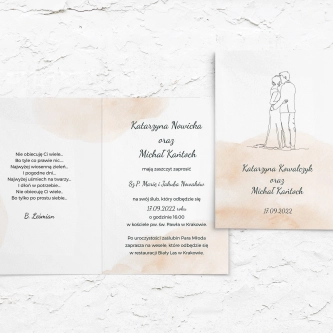 Zaproszenia ślubne True Love - Składane motyw 1