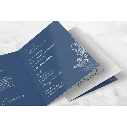 Zaproszenia ślubne Papers - Składane motyw 3