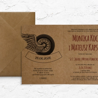 Zaproszenia ślubne Trip - Składane motyw 1