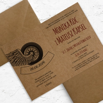 Zaproszenia ślubne Trip - Składane motyw 1