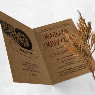 Zaproszenia ślubne Trip - Składane motyw 1