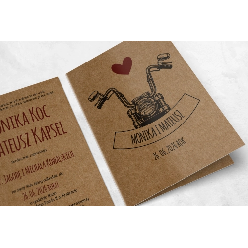 Zaproszenia ślubne Trip - Składane motyw 1