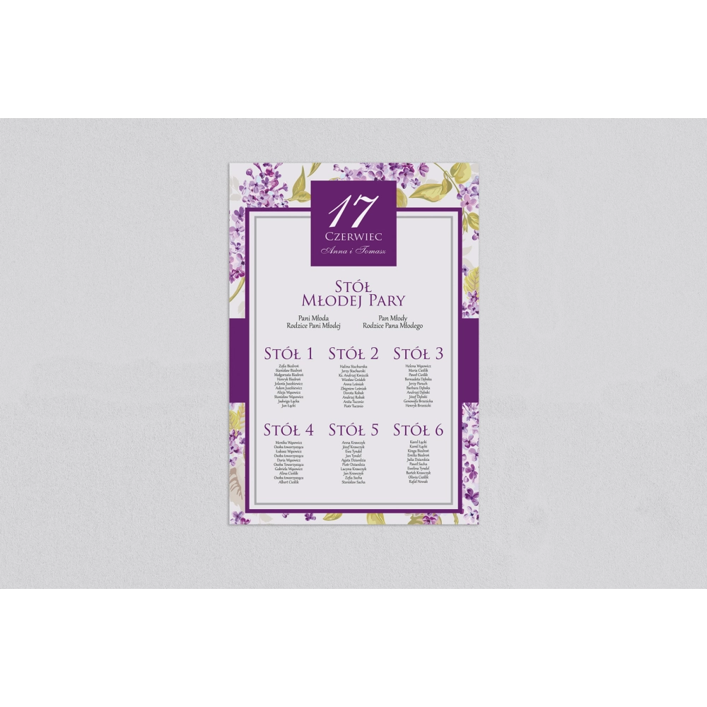 Plan stołów weselnych Nasz Dzień Motyw 2