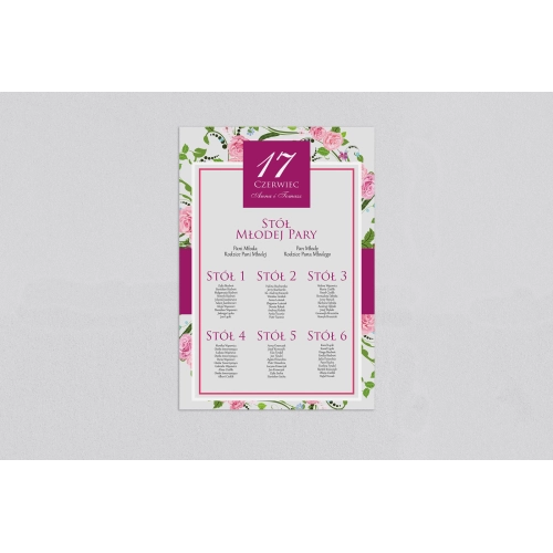 Plan stołów weselnych Nasz Dzień Motyw 4