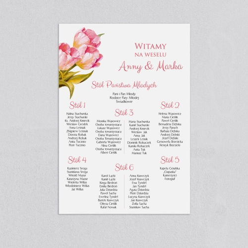 Plan stołów weselnych Sweet Love - Motyw 4