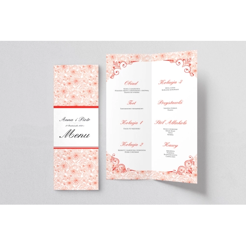 Menu Weselne Ornaments - Motyw 9