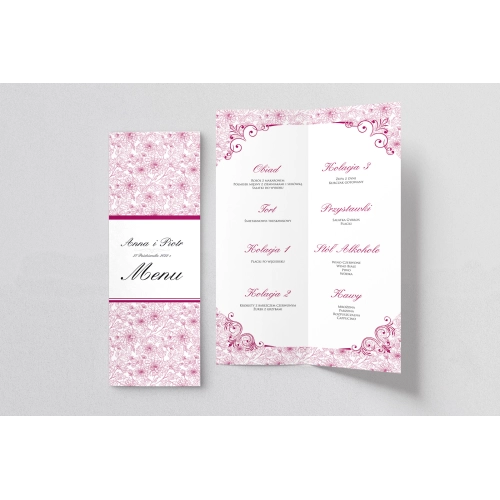 Menu Weselne Ornaments - Motyw 10