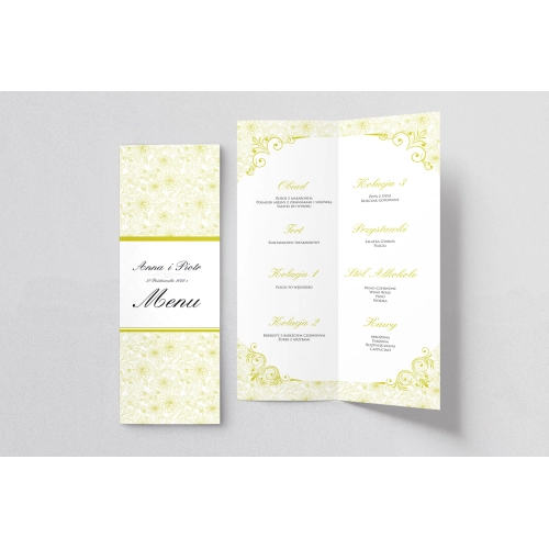 Menu Weselne Ornaments - Motyw 11