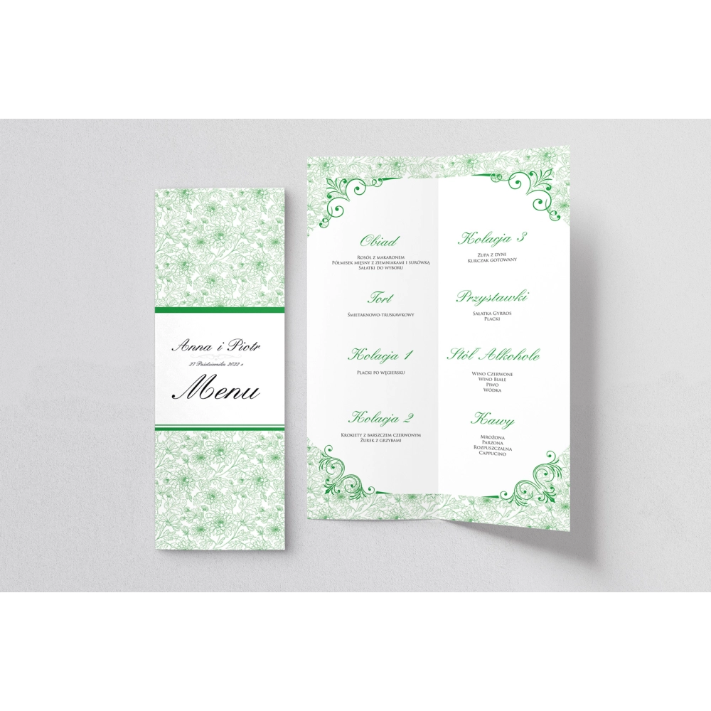 Menu Weselne Ornaments - Motyw 12