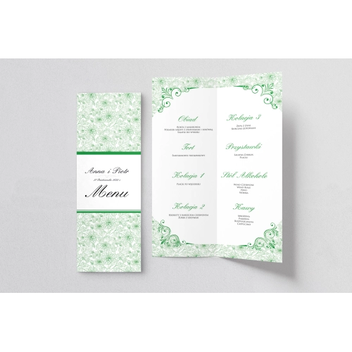 Menu Weselne Ornaments - Motyw 12