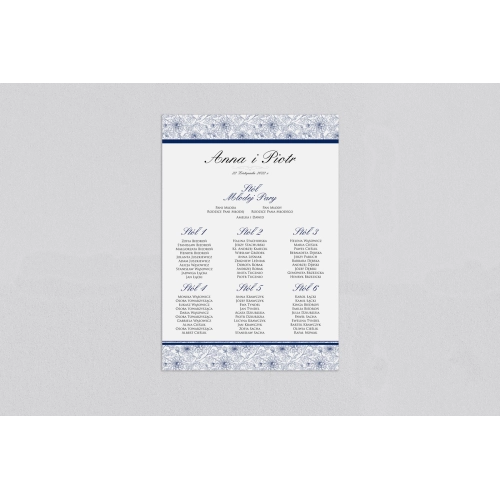 Plan stołów weselnych Ornaments - Motyw 1