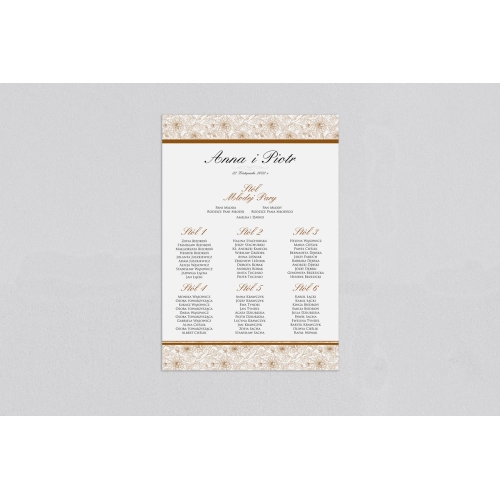 Plan stołów weselnych Ornaments - Motyw 4