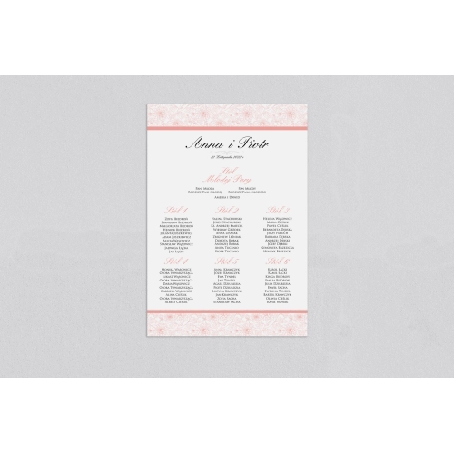 Plan stołów weselnych Ornaments - Motyw 5