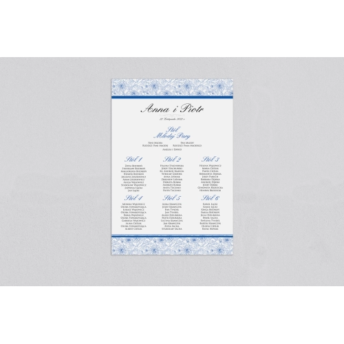 Plan stołów weselnych Ornaments - Motyw 6