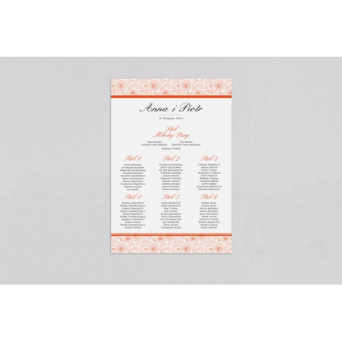 Plan stołów weselnych Ornaments - Motyw 7