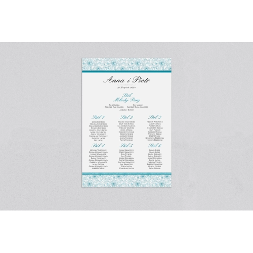 Plan stołów weselnych Ornaments - Motyw 8