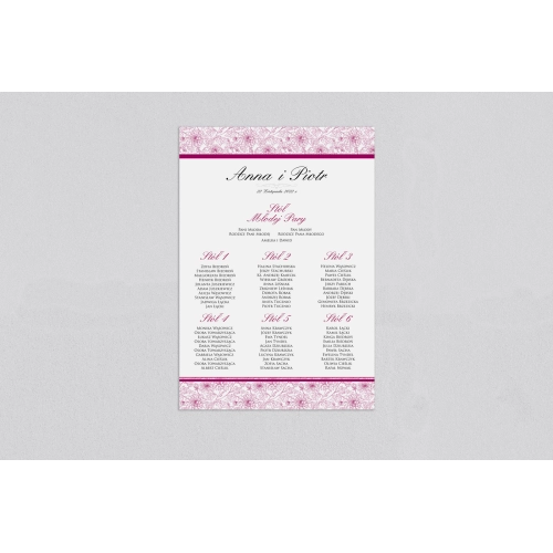 Plan stołów weselnych Ornaments - Motyw 10