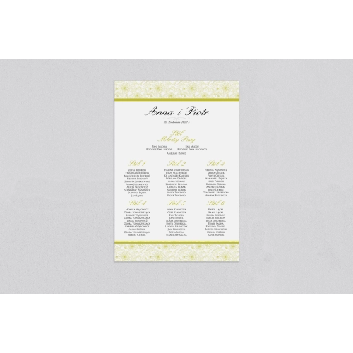 Plan stołów weselnych Ornaments - Motyw 11