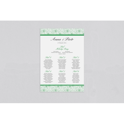 Plan stołów weselnych Ornaments - Motyw 12