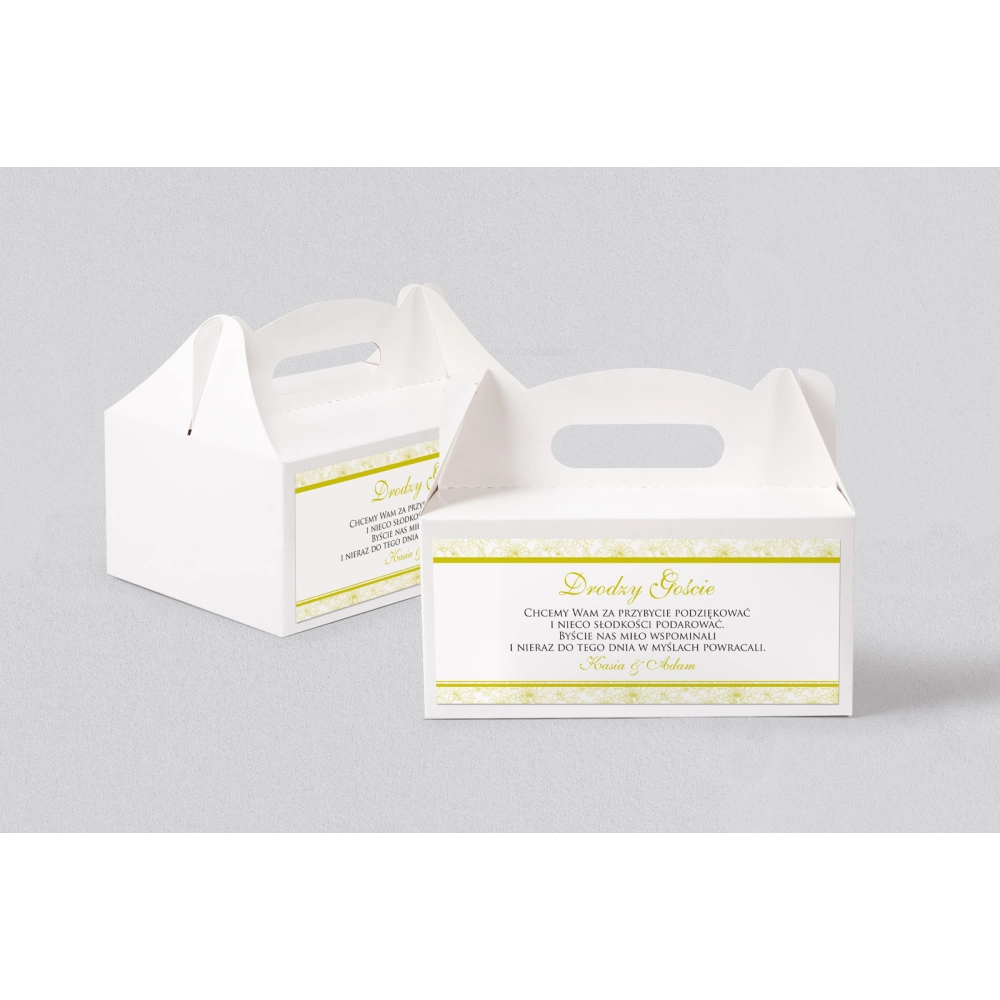 Pudełko na ciasto weselne Ornaments - Motyw 11