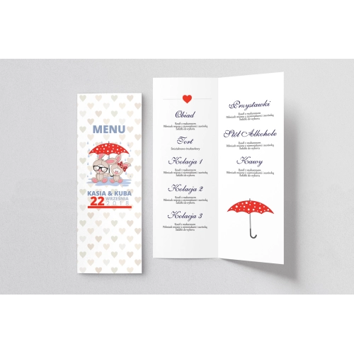 Menu Weselne Uroczy Deszcz Motyw 4
