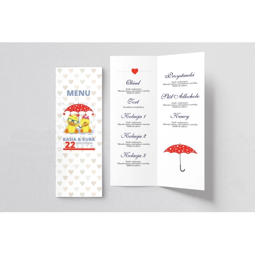 Menu Weselne Uroczy Deszcz Motyw 5