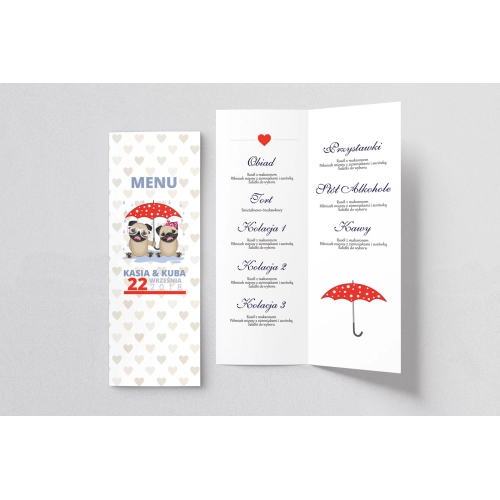 Menu Weselne Uroczy Deszcz Motyw 6