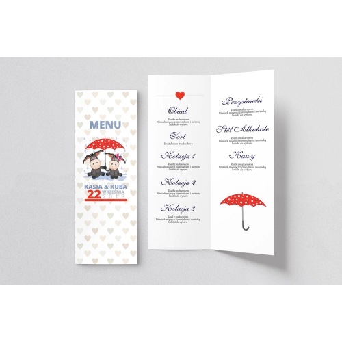 Menu Weselne Uroczy Deszcz Motyw 7