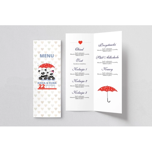 Menu Weselne Uroczy Deszcz Motyw 8