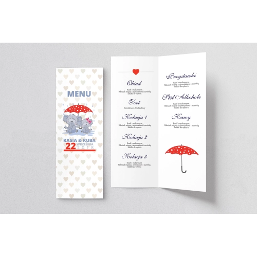 Menu Weselne Uroczy Deszcz Motyw 9