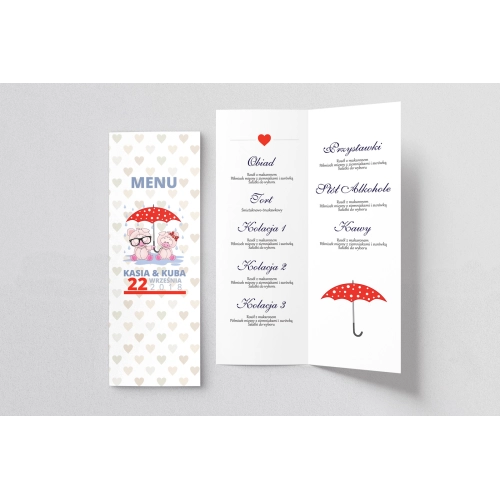 Menu Weselne Uroczy Deszcz Motyw 10