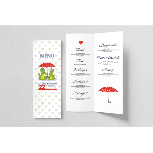 Menu Weselne Uroczy Deszcz Motyw 17